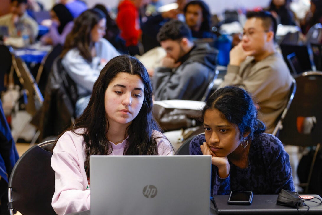 SparkHacks participants at work