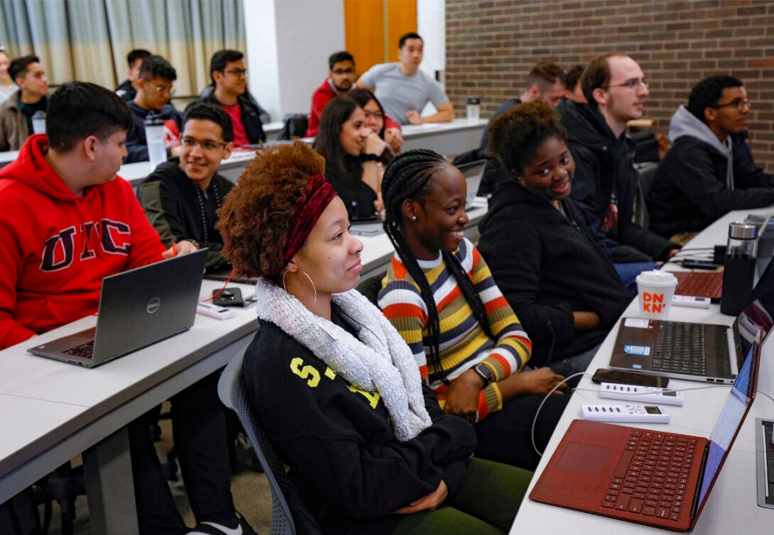 CS students in a classroom