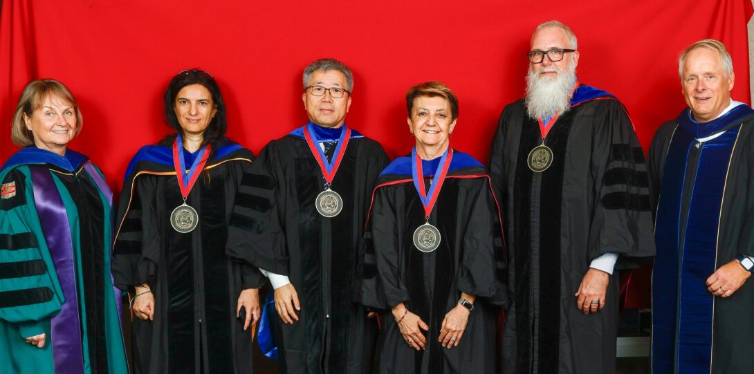 awardees with dean and provost