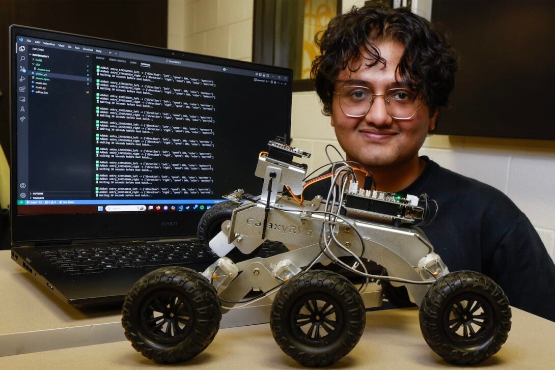 Jash Shah with his JARS rover